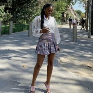 Zara mini metallic skirt